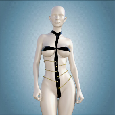 Chain Monokini X for DAZ G8 Female