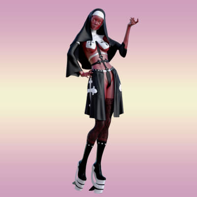 dForce Kinky Nun Suit for Genesis 8 Female