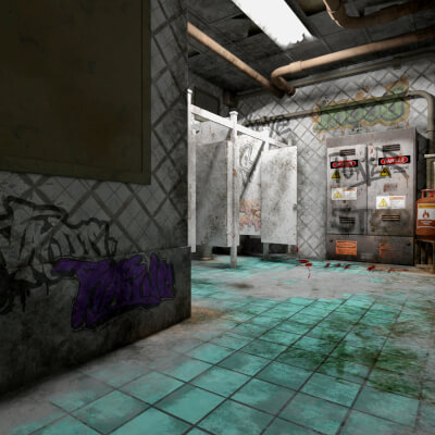 Old Public Toilet 1 for Daz Studio