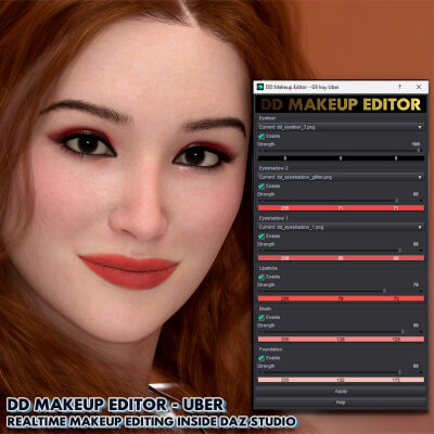 DD Makeup Editor &ndash Iray Uber Skin Makeup Tool for Genesis 9 by Digital Drapery Co