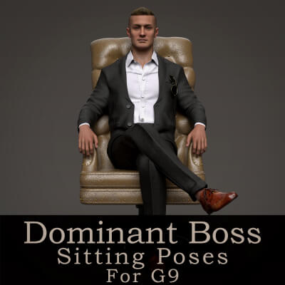 Dominant Boss Sitting Poses for Genesis 9 Male