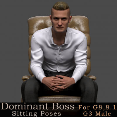 Dominant Boss Sitting Poses for Genesis 8 8.1 &amp G3 Male