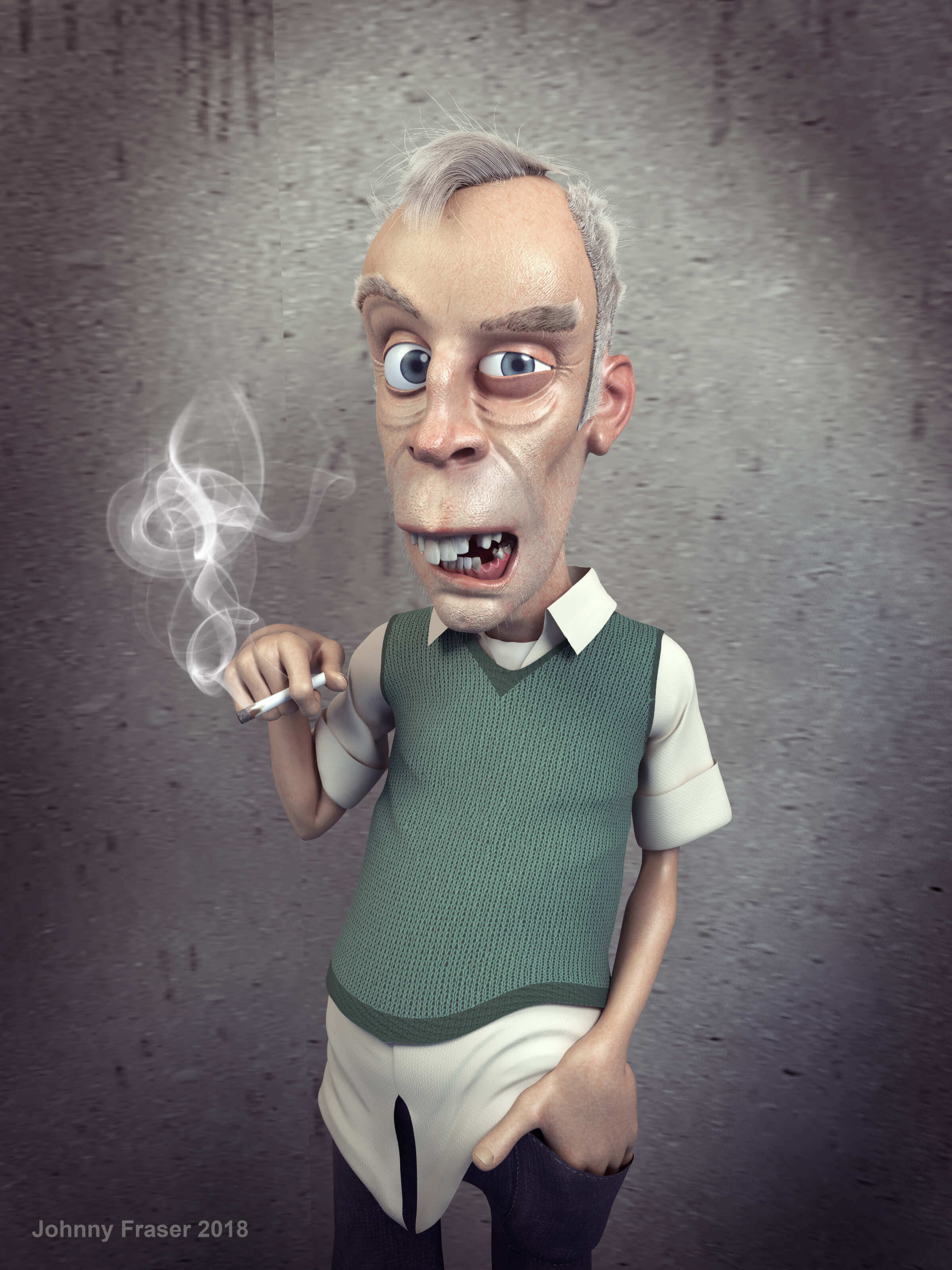 Smokey Joe 3D Render, Digital Art by divinitymagic1979
