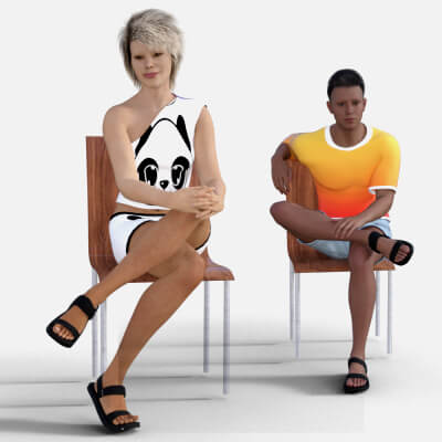 Chair01 and Poses for Genesis 9