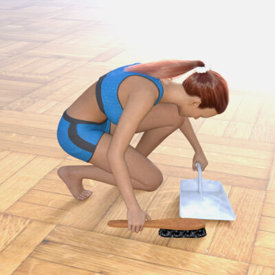 Poses for Broom Brush and Dustpan