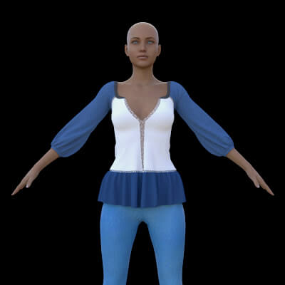 Raglan Peplum Shirt for G8F