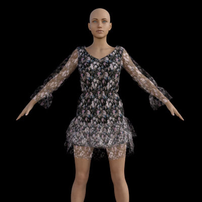 Shadow Cut Dress for G8F