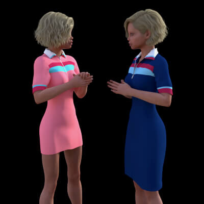 Sporty Zip Polo Dress for G8F