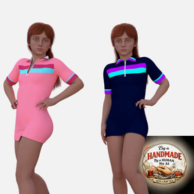 Sporty Zip Polo Dress for G9