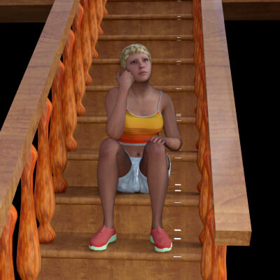 T Stairs Poses for G9F