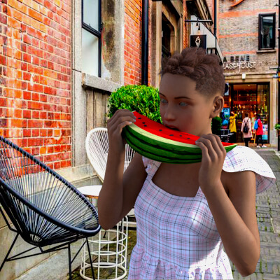 Watermelon and Slice by DoroThee237