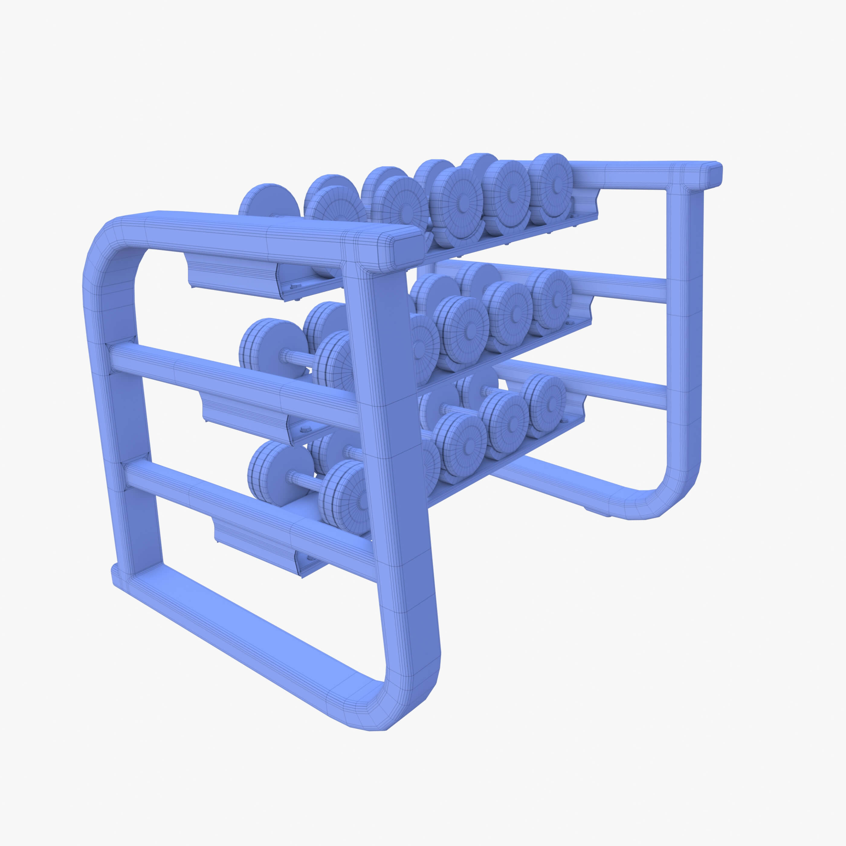 Dumbbell Rack Rfa Dumbbell Rack V1 - 3D Model by dragosburian
