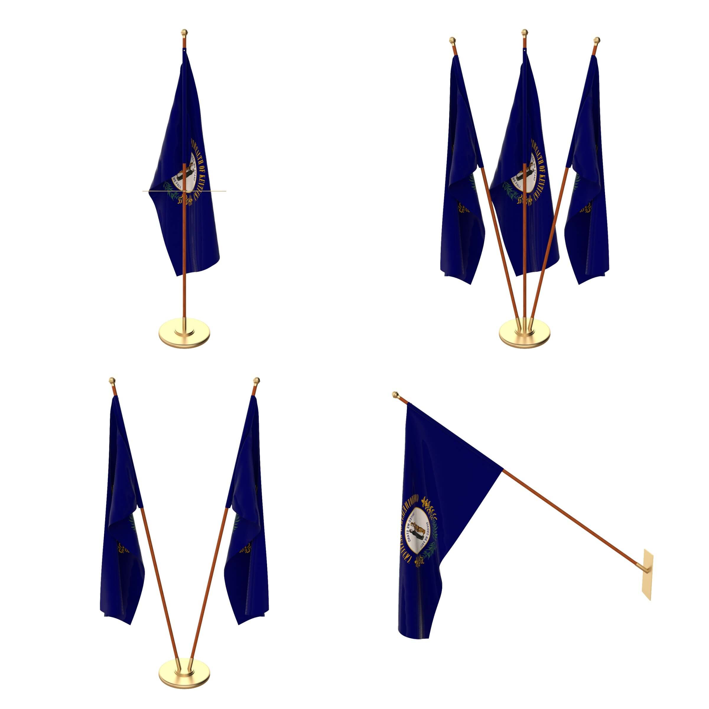 Kentucky Flag Pack 3D Model by dragosburian