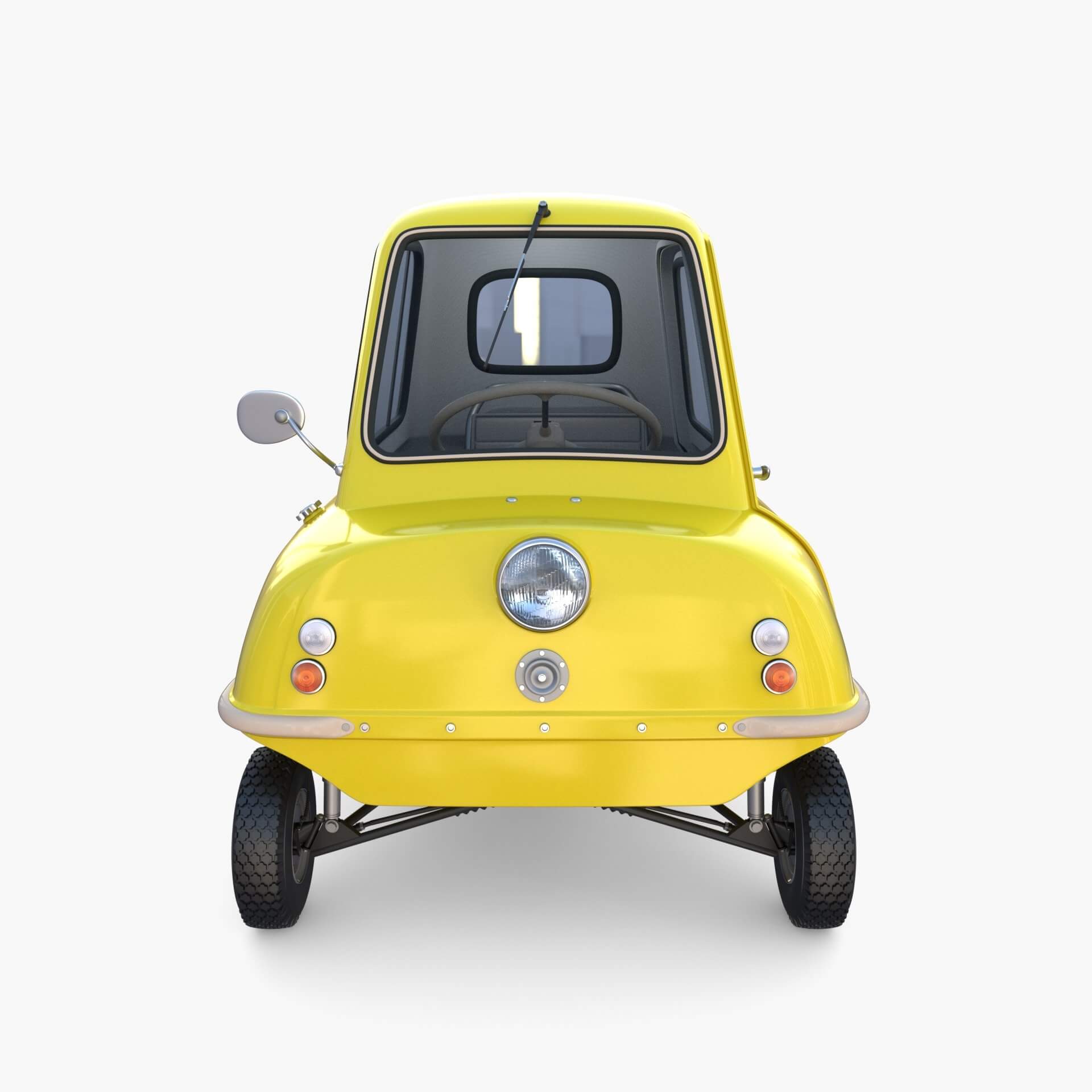Peel P50 Yellow with Interior and Chassis - 3D Model by dragosburian