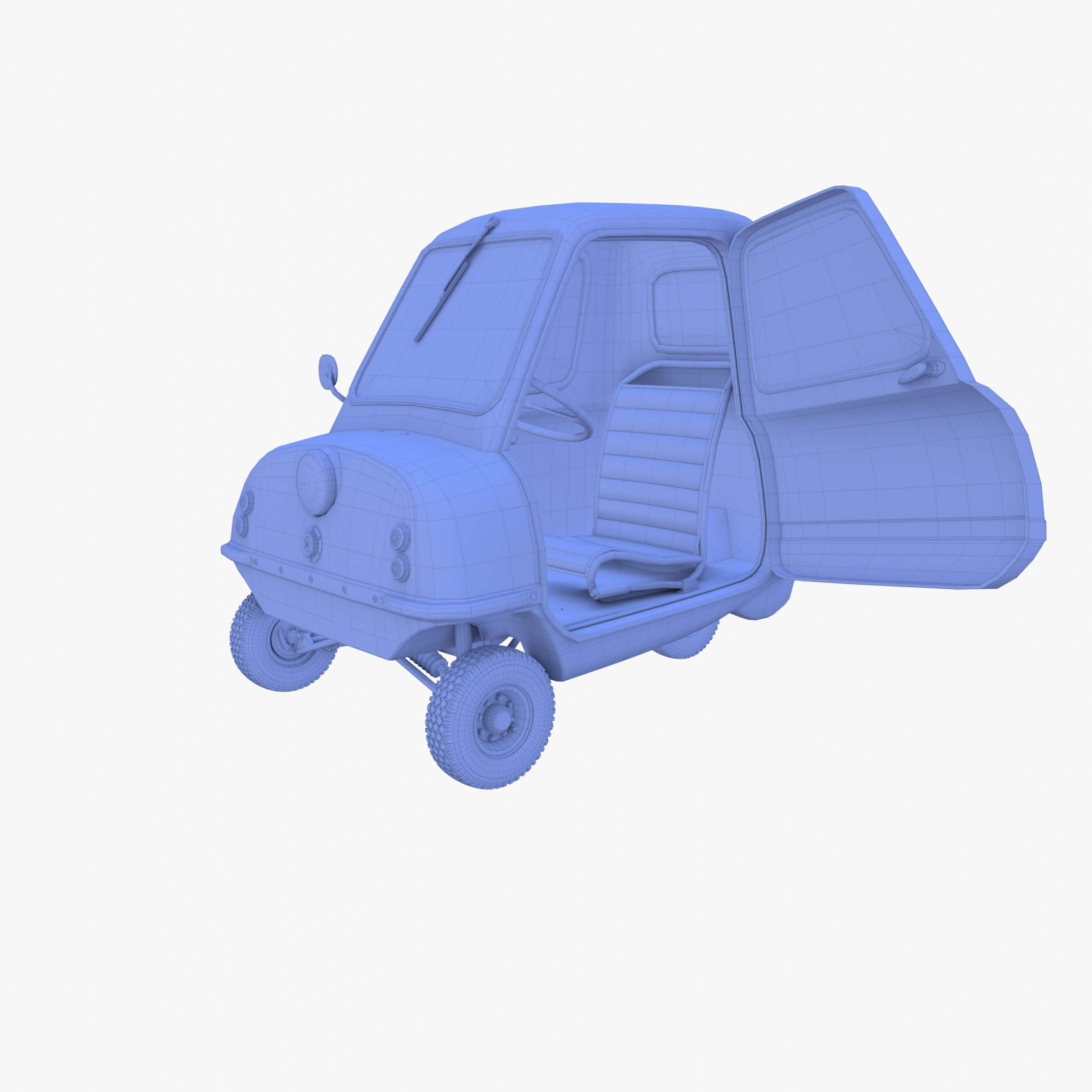 Peel P50 Yellow with Interior and Chassis - 3D Model by dragosburian