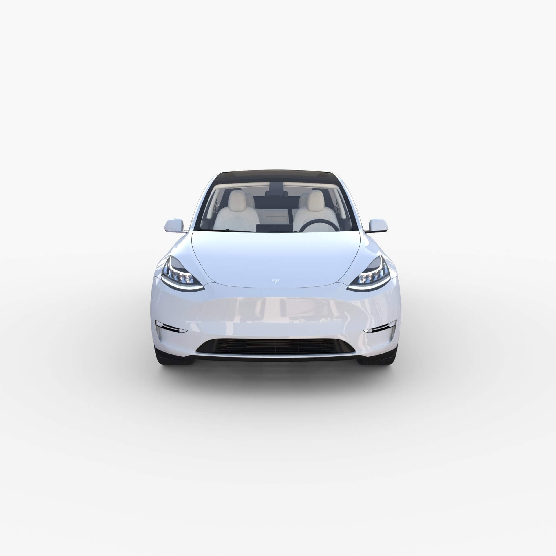 Tesla Model Y RWD White with Interior and Chassis by dragosburian