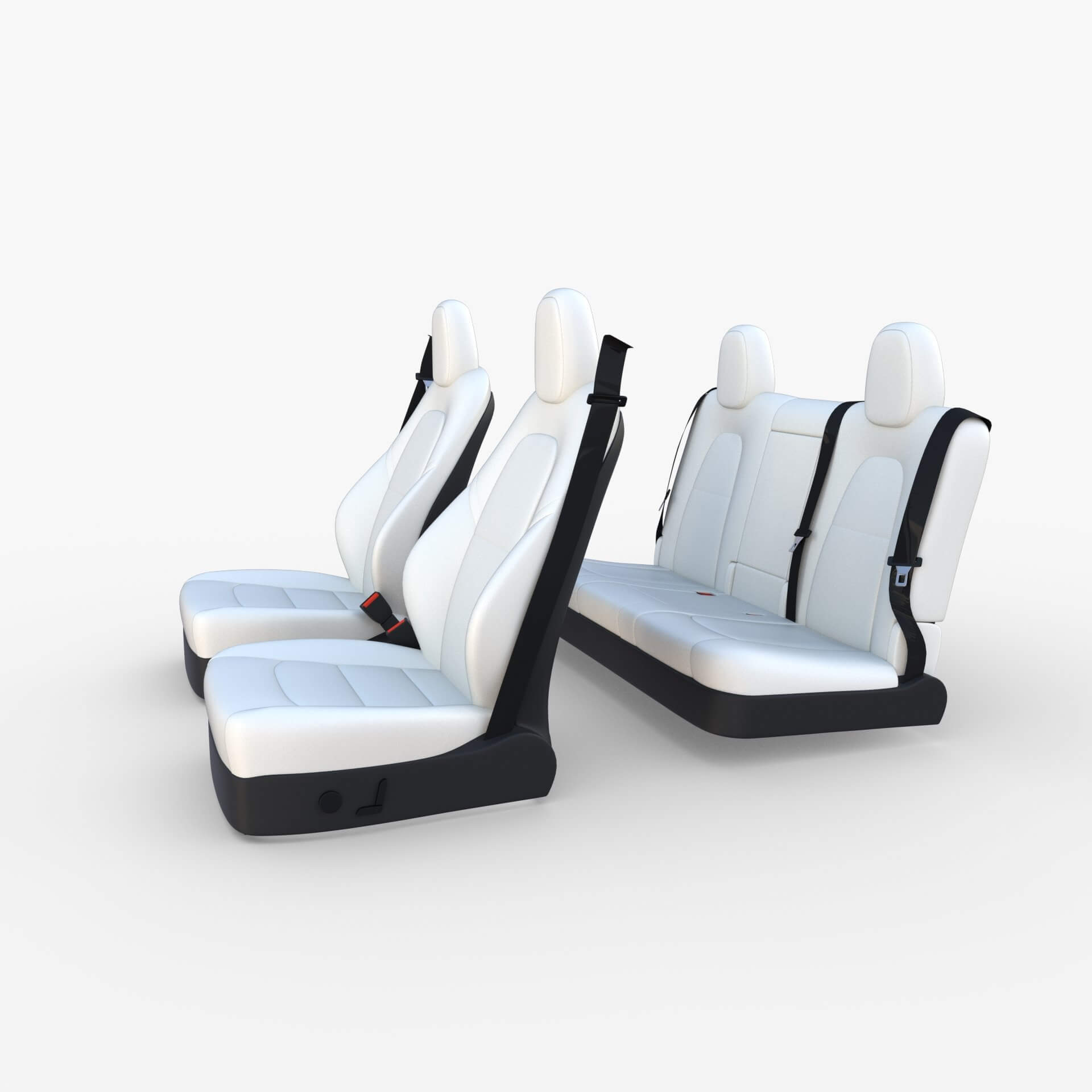 Tesla Model Y Seats White by dragosburian