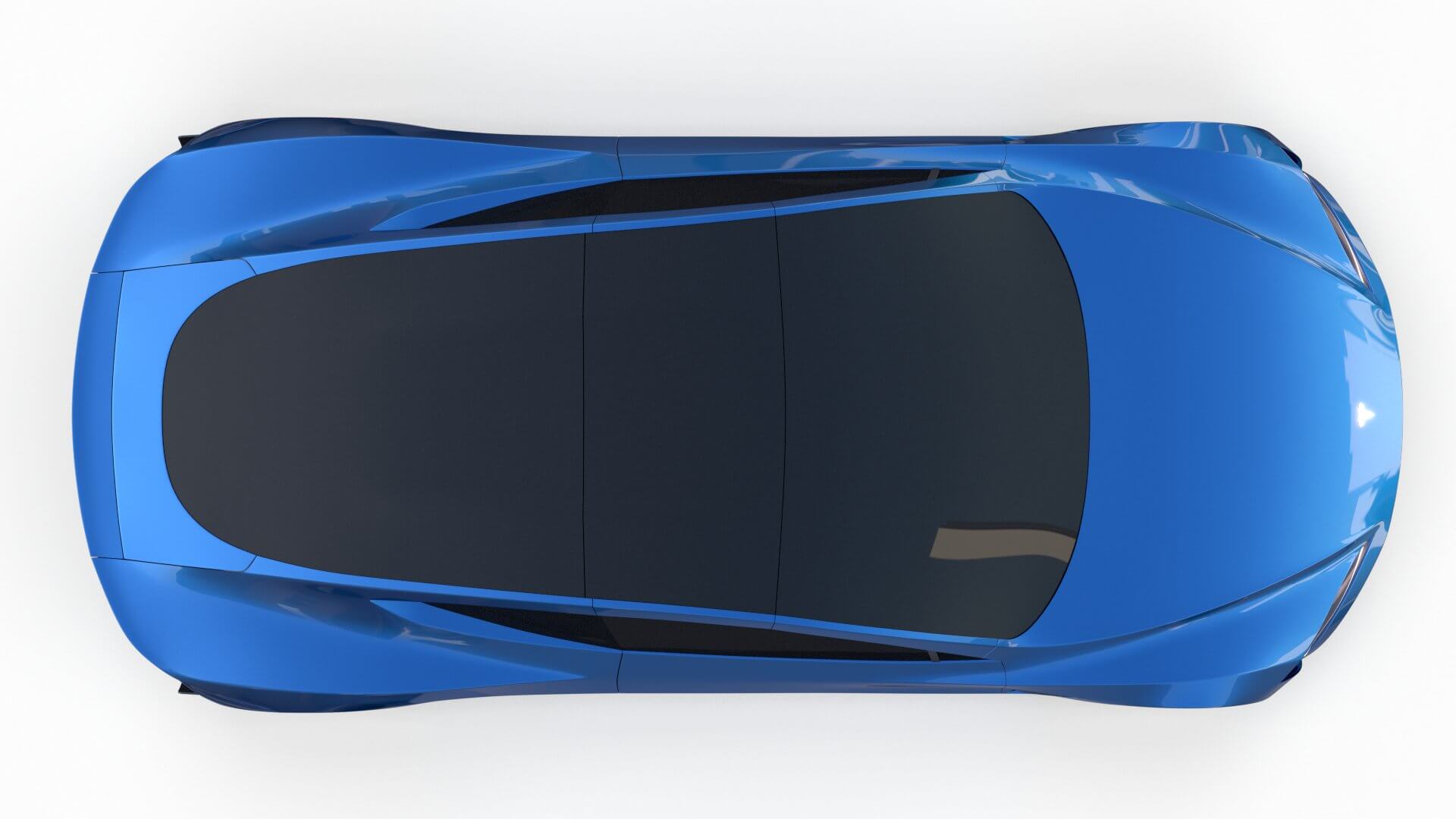 Tesla Roadster Electric Blue 3D Model by dragosburian
