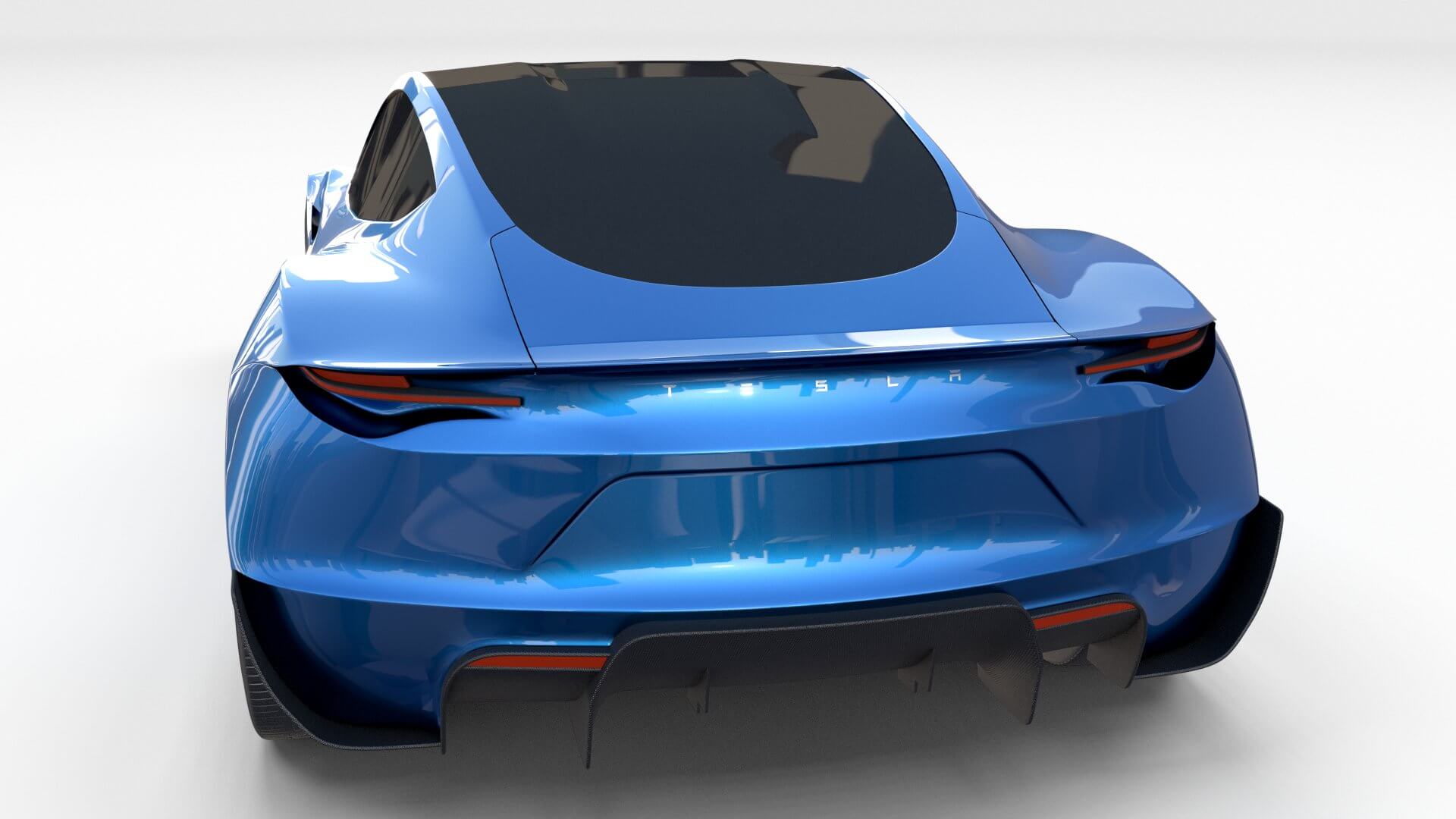 Tesla Roadster Electric Blue 3D Model by dragosburian