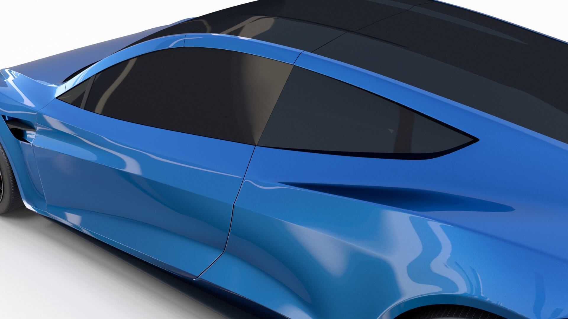 Tesla Roadster Electric Blue 3D Model by dragosburian