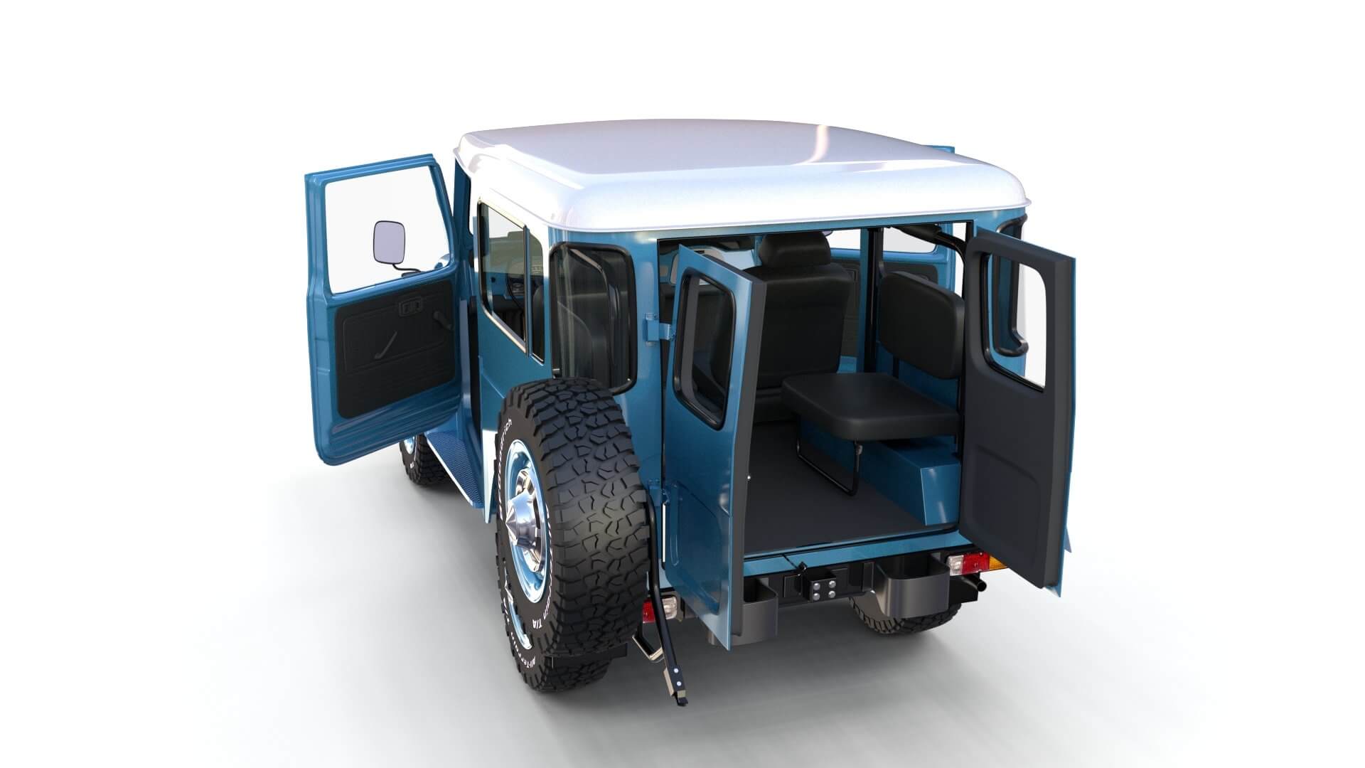 Toyota Land Cruiser FJ 40 Blue with Interior - 3D Model by dragosburian