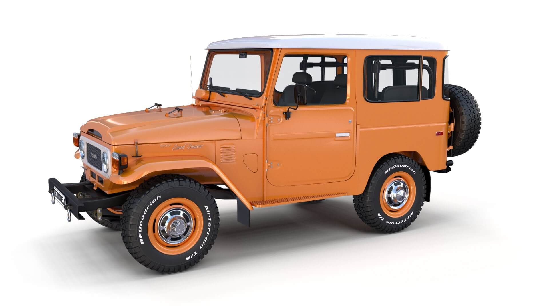 Toyota Land Cruiser FJ 40 Orange with Interior 3D Model by dragosburian