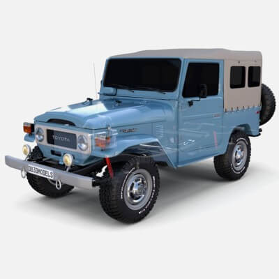 Toyota Land Cruiser FJ 40 Soft Top with Chassis - 3D Model by dragosburian