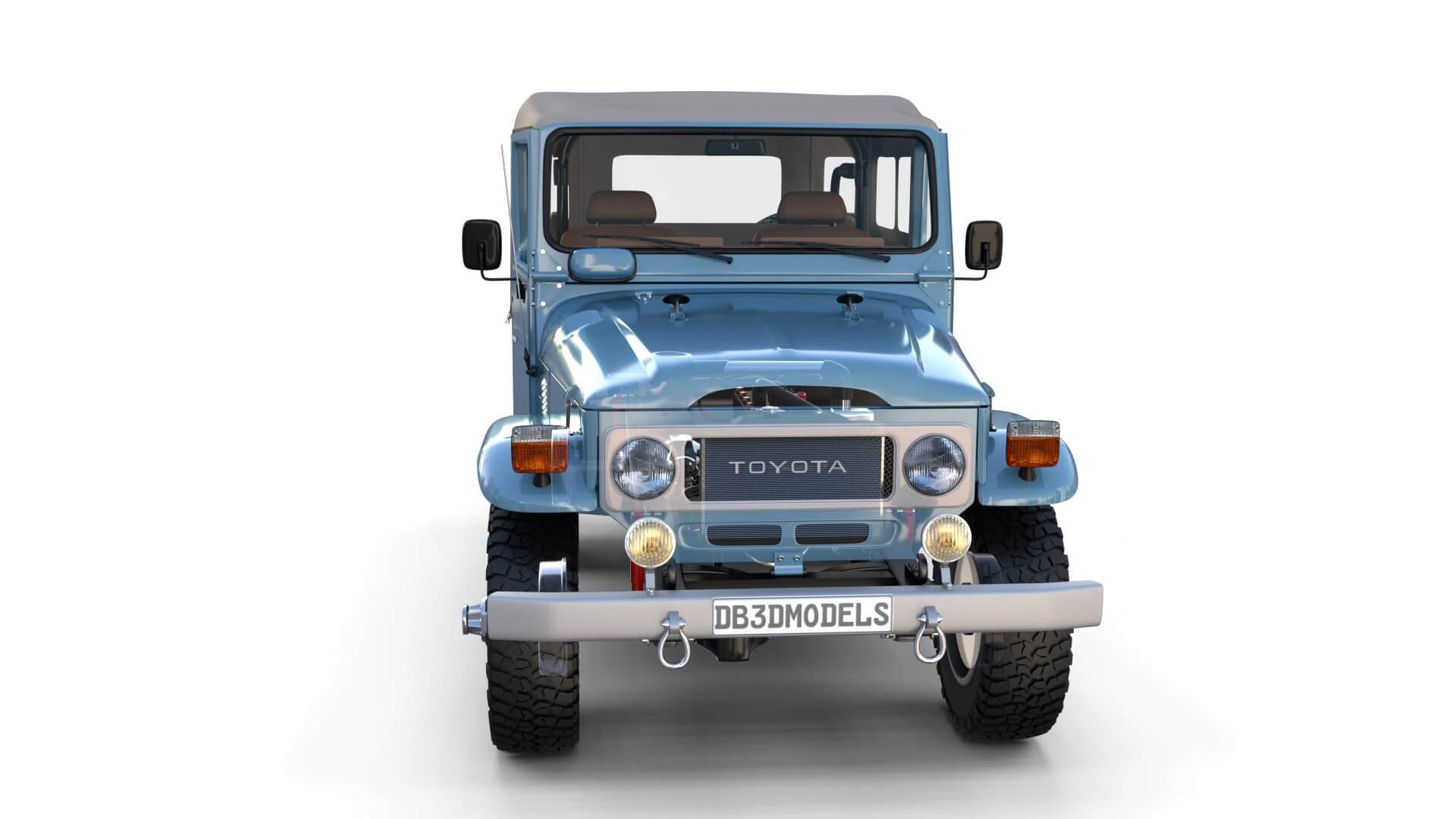 Toyota Land Cruiser FJ 40 Soft Top with Interior and Chassis - 3D Model