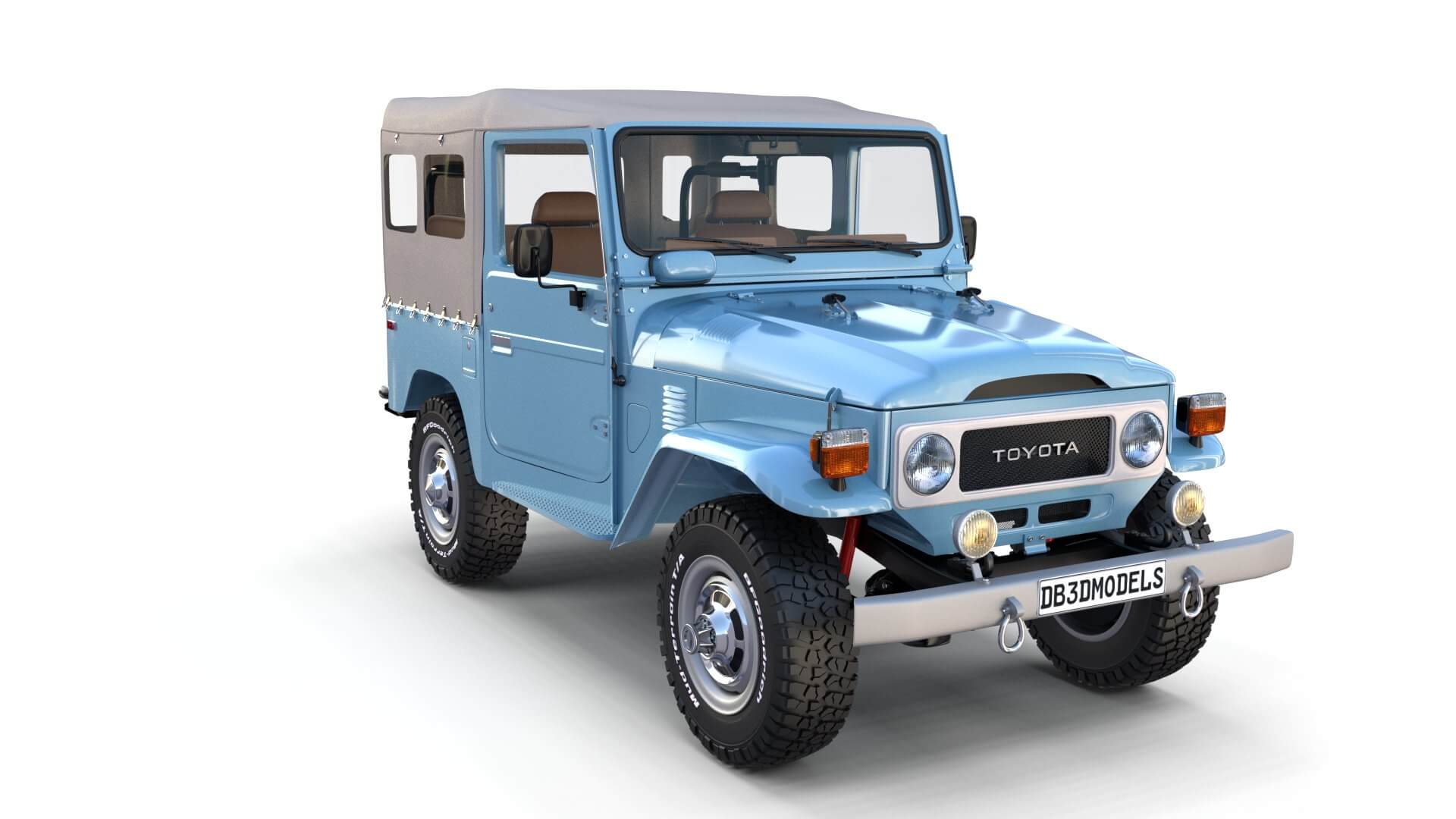 Toyota Land Cruiser FJ 40 Soft Top with Interior - 3D Model by dragosburian