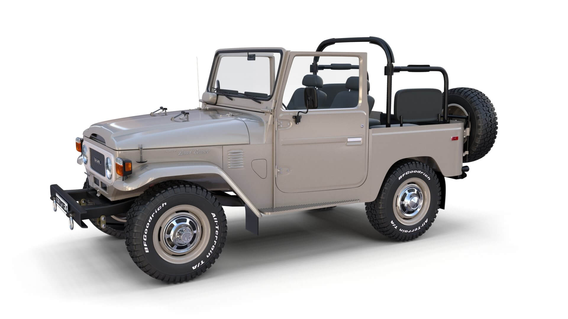 Toyota Land Cruiser FJ 40 Top Down with Interior - 3D Model by dragosburian