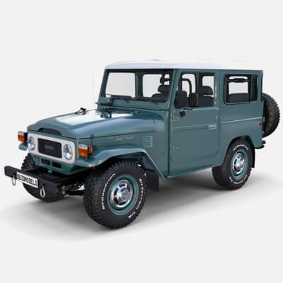 Toyota Land Cruiser FJ 40 with Interior and Chassis - 3D Model by