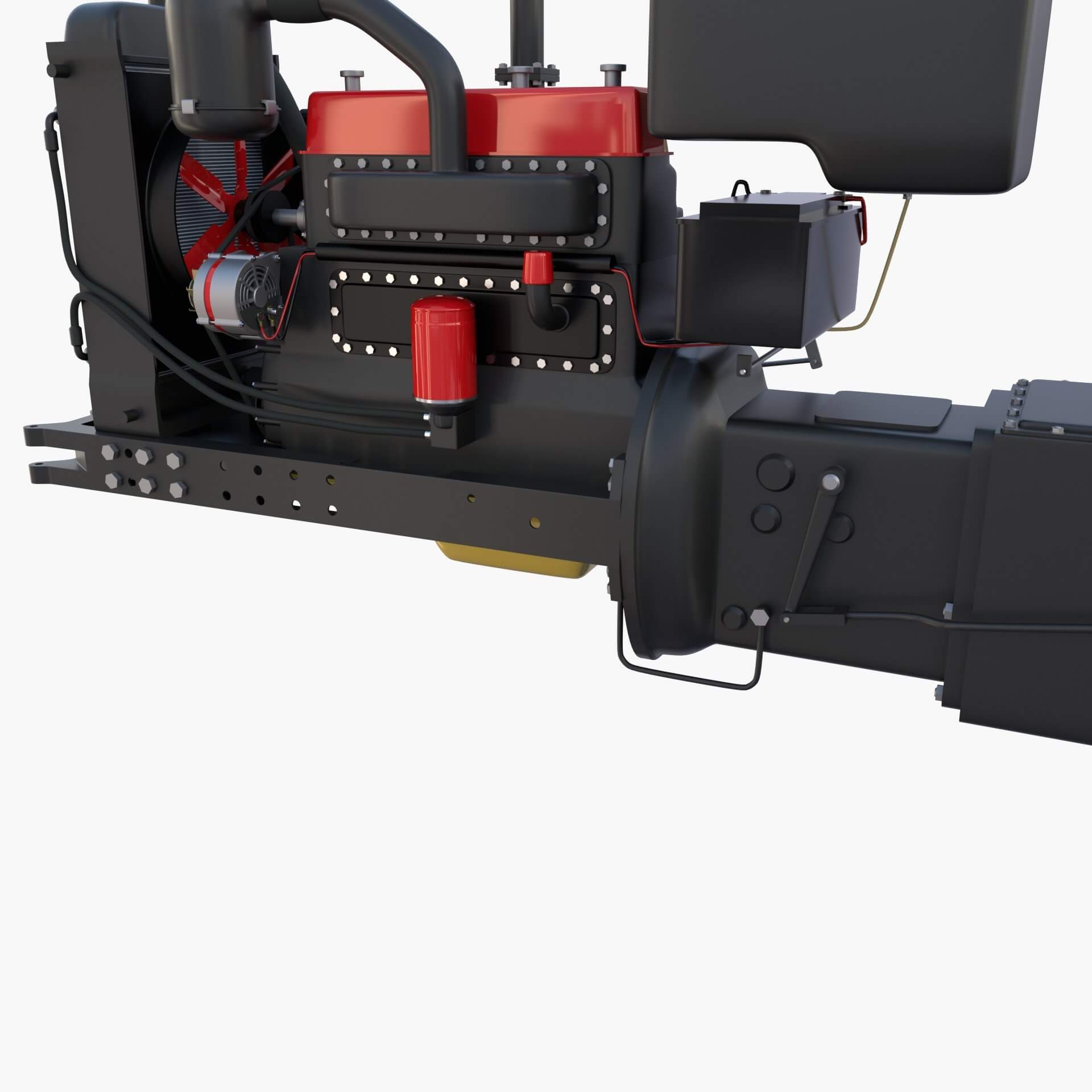 Tractor Drivetrain 3D Model by dragosburian