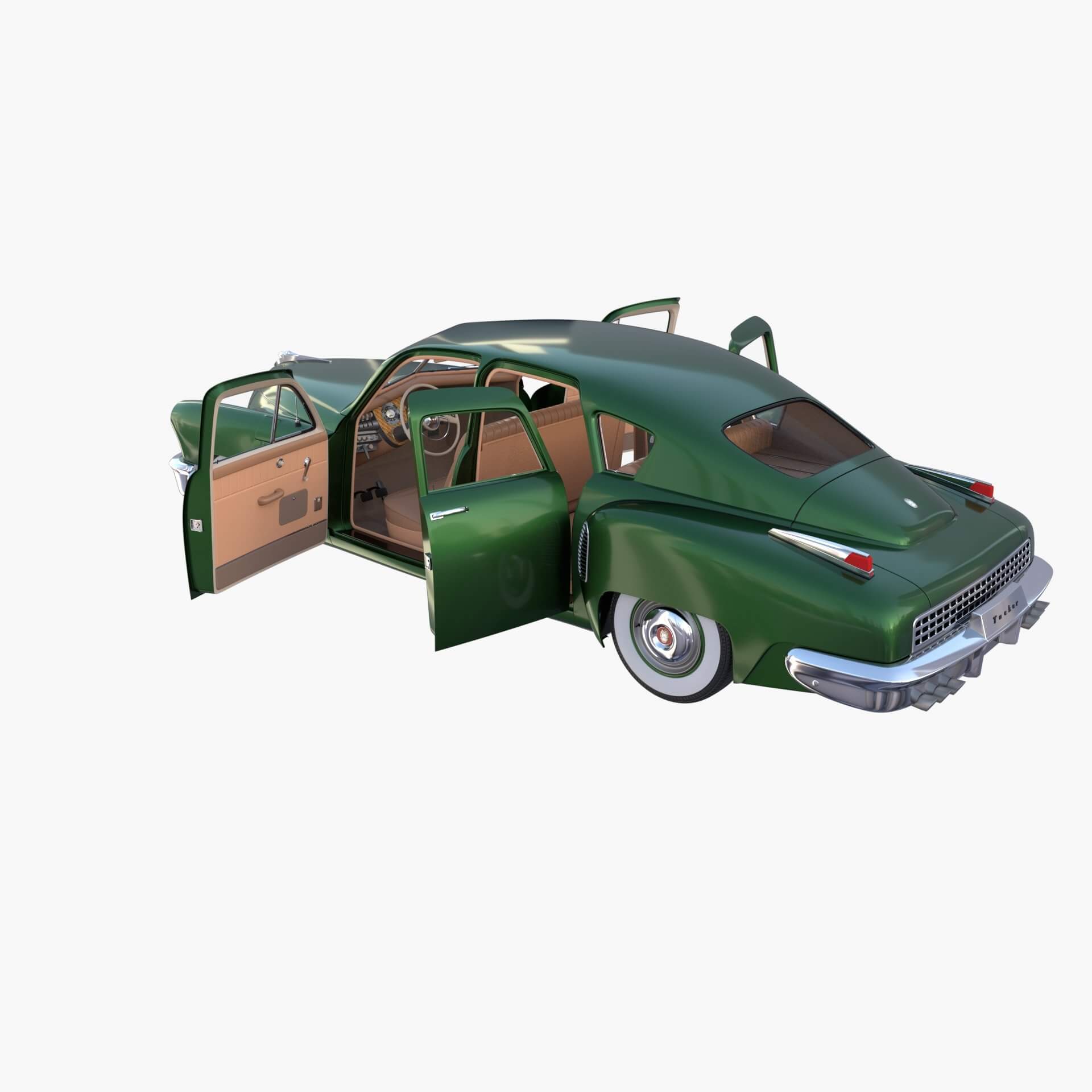 Tucker 48 Green With Interior 3d Model By Dragosburian