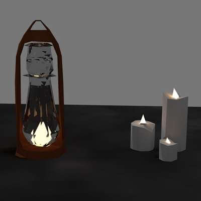 Candles and Lamp