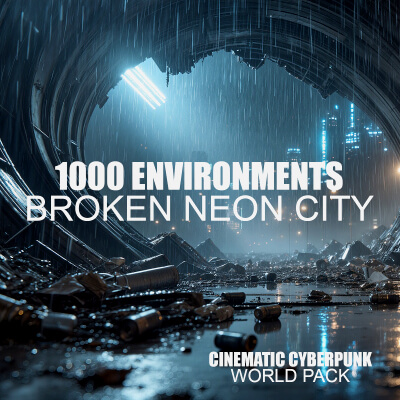 Cinematic Cyberpunk Pack - 1000 Images - Broken Neon City
