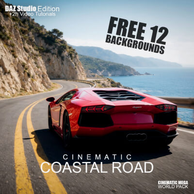 Cinematic Coastal Road - Free 12 Images - DAZ Studio by Dreamlight