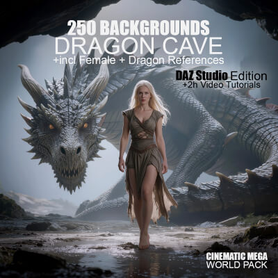 Cinematic Dragon Cave - 250 Backgrounds - Daz Studio