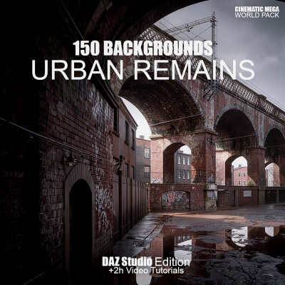 Cinematic Urban Remains - 150 Backgrounds - Daz Studio
