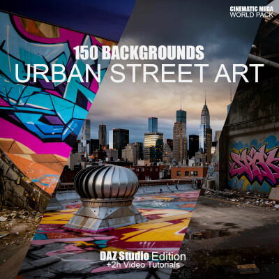 Cinematic Urban Street Art - 150 Backgrounds - Daz Studio