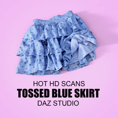 Hot HD Scans - Tossed Blue Skirt - DAZ Studio by Dreamlight