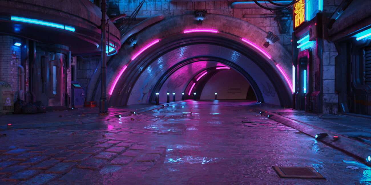 Hot HDRI Sets Neon Dark City Streets DAZ Studio by Dreamlight