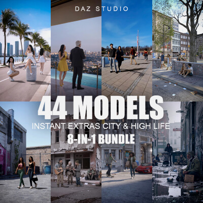 Instant Extras - City Life - 44 Models - DAZ Studio