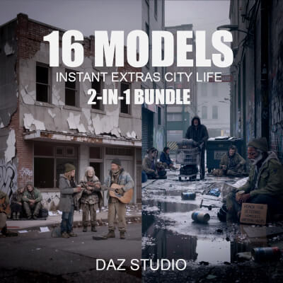 Instant Extras Low Rez - City Life - Homeless People 2-in-1 by Dreamlight