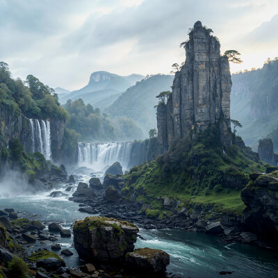 Photo Backgrounds - Fantasy Waterfalls - 20 Images