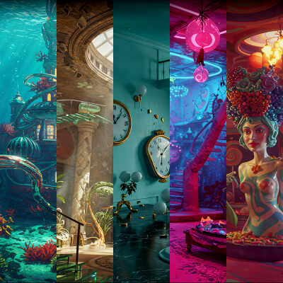 Photo Backgrounds - Surreal 5-in-1 Bundle - 50 Images