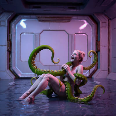 Quick Story Rooms - Alien Encounter - DAZ Studio