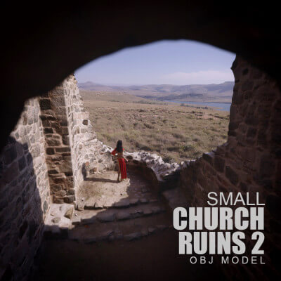 Small Church Ruins 2 - OBJ Model - HD Scan