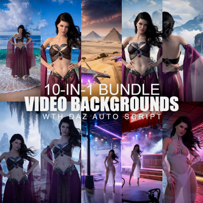 Video Backgrounds - 10-in-1 Bundle - Daz Studio