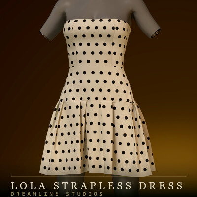 dForce Lola Strapless Dress for Genesis 8 8.1 F and 9