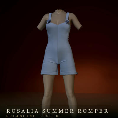 dForce Rosalia Summer Romper for Genesis 8 8.1 Female and 9 by dreamlinestudios